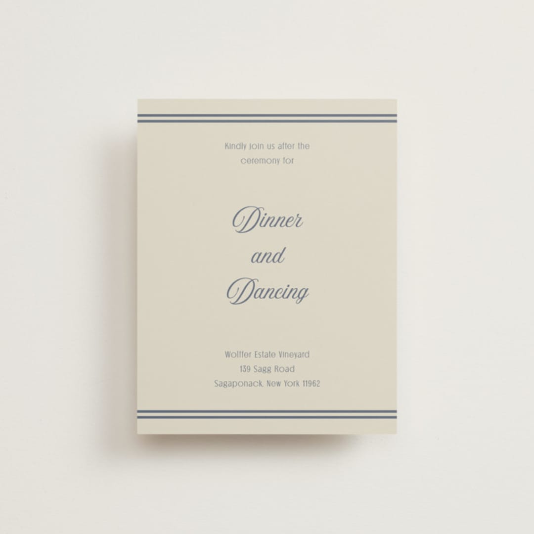 "Ritzy" - Reception Cards in French Blue by Nicoletta Savod - Front