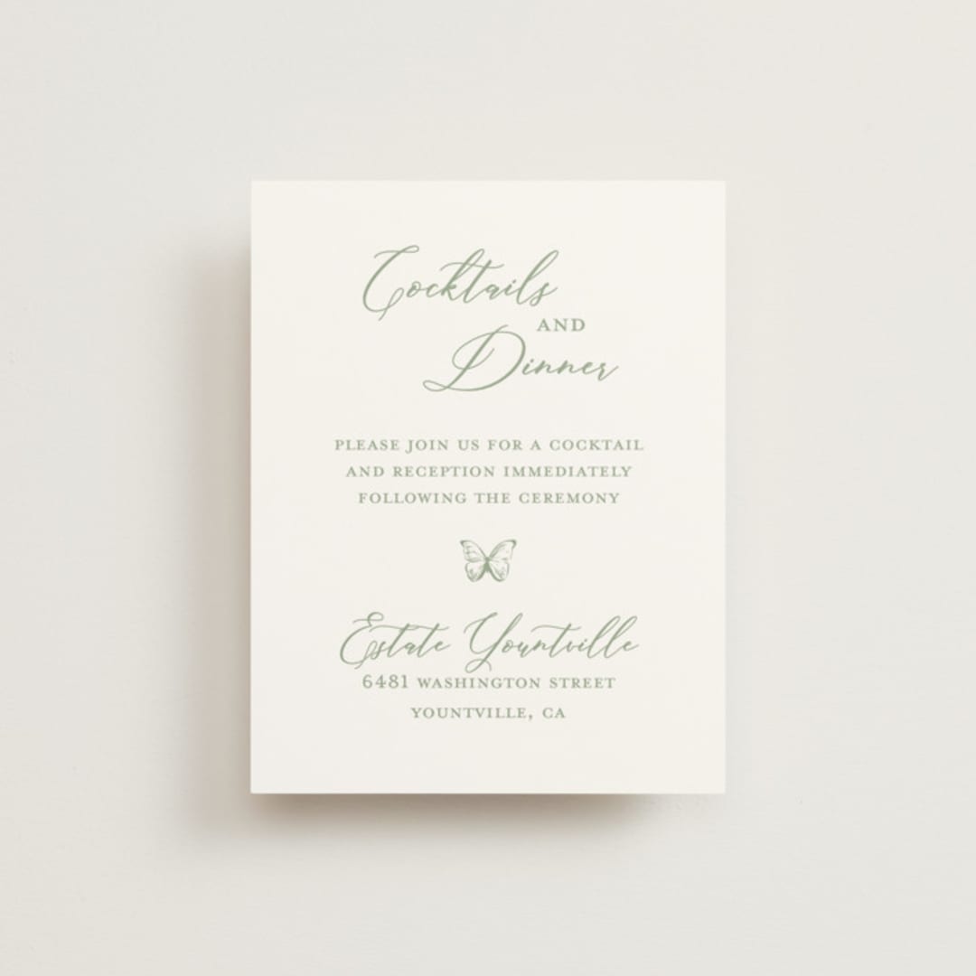 "Eternal Grace" - Reception Cards in Leaf by Sherley Ferreira - Front