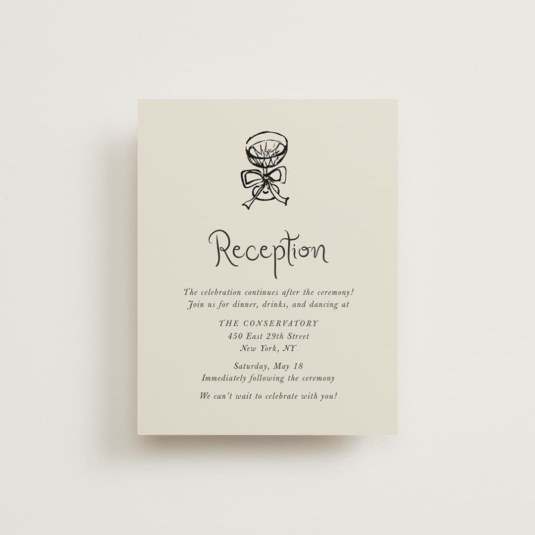 "quirky fun" - Reception Cards in Tuxedo by Cass Loh - Front
