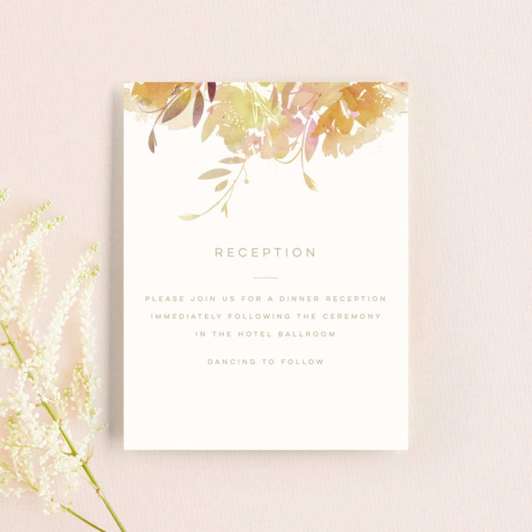 "garden" - Reception Cards in Peach by Lori Wemple - Front