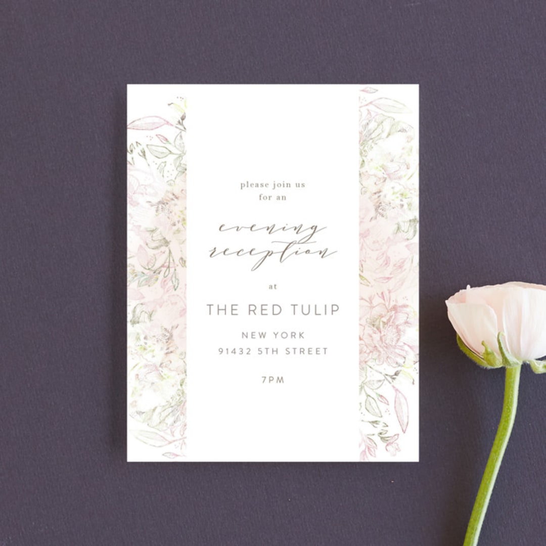 "Pastel Dream" - Reception Cards in Lily by Phrosné Barwood - Front
