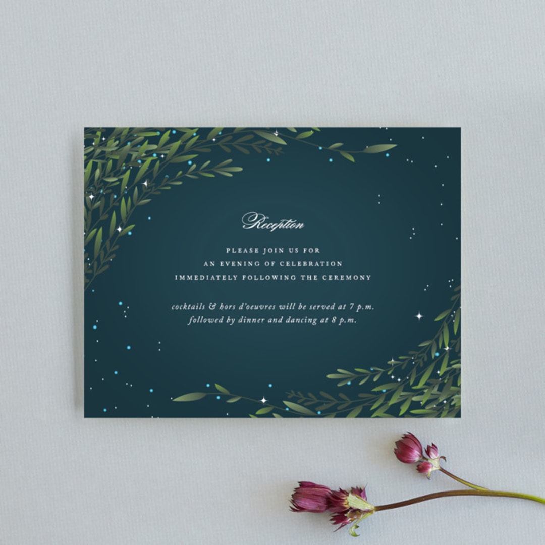 "Dreamkeeper" - Reception Cards in Midnight by Jennifer Postorino - Front