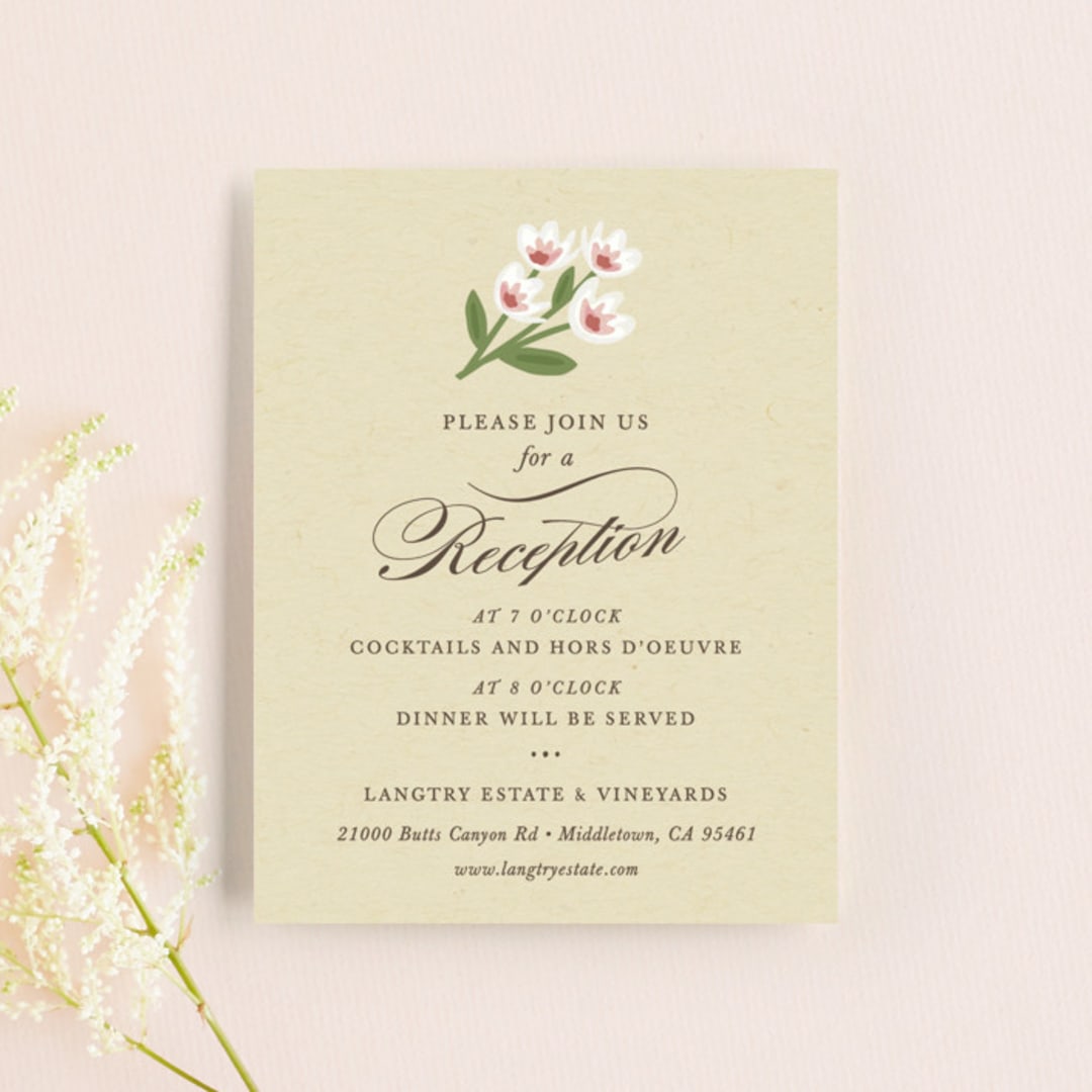 "Rustic Ranch" - Reception Cards in Champagne by Griffinbell Paper Co. - Front
