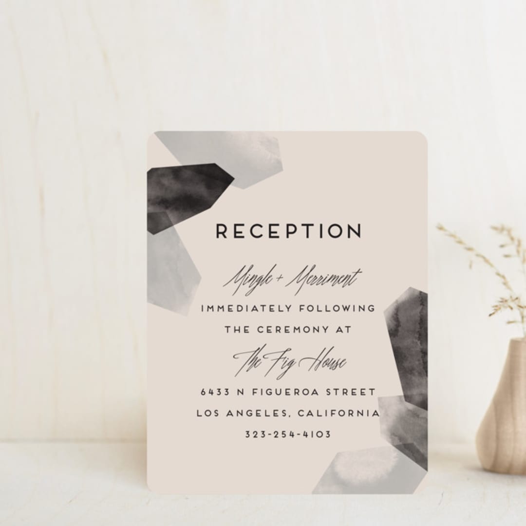 "love is strong" - Reception Cards in Onyx by Aspacia Kusulas - Front