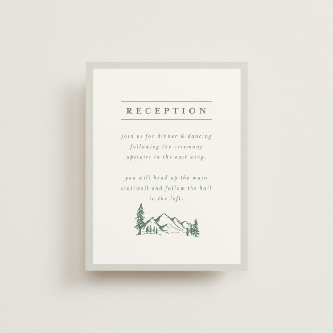 "Blue Ridge" - Reception Cards in Pine by Amy Kross - Front