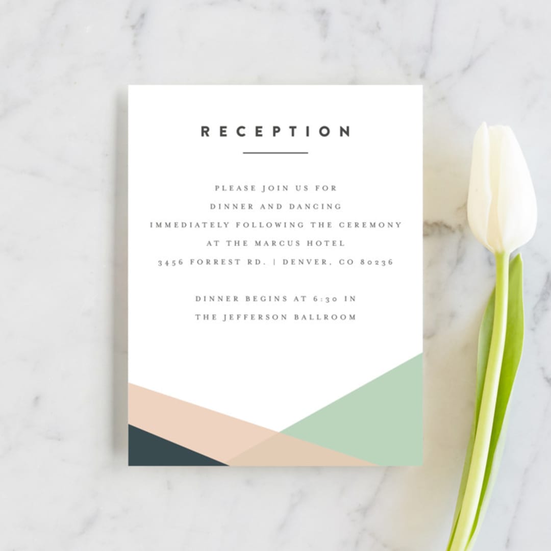 "Simply Abstract" - Reception Cards in Pond by Brianne Larsen - Front
