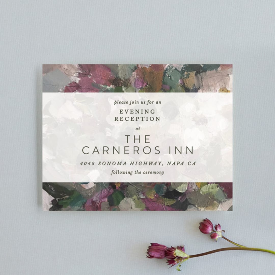 "Gardener's Palette" - Reception Cards in Garden by Phrosné Barwood - Front