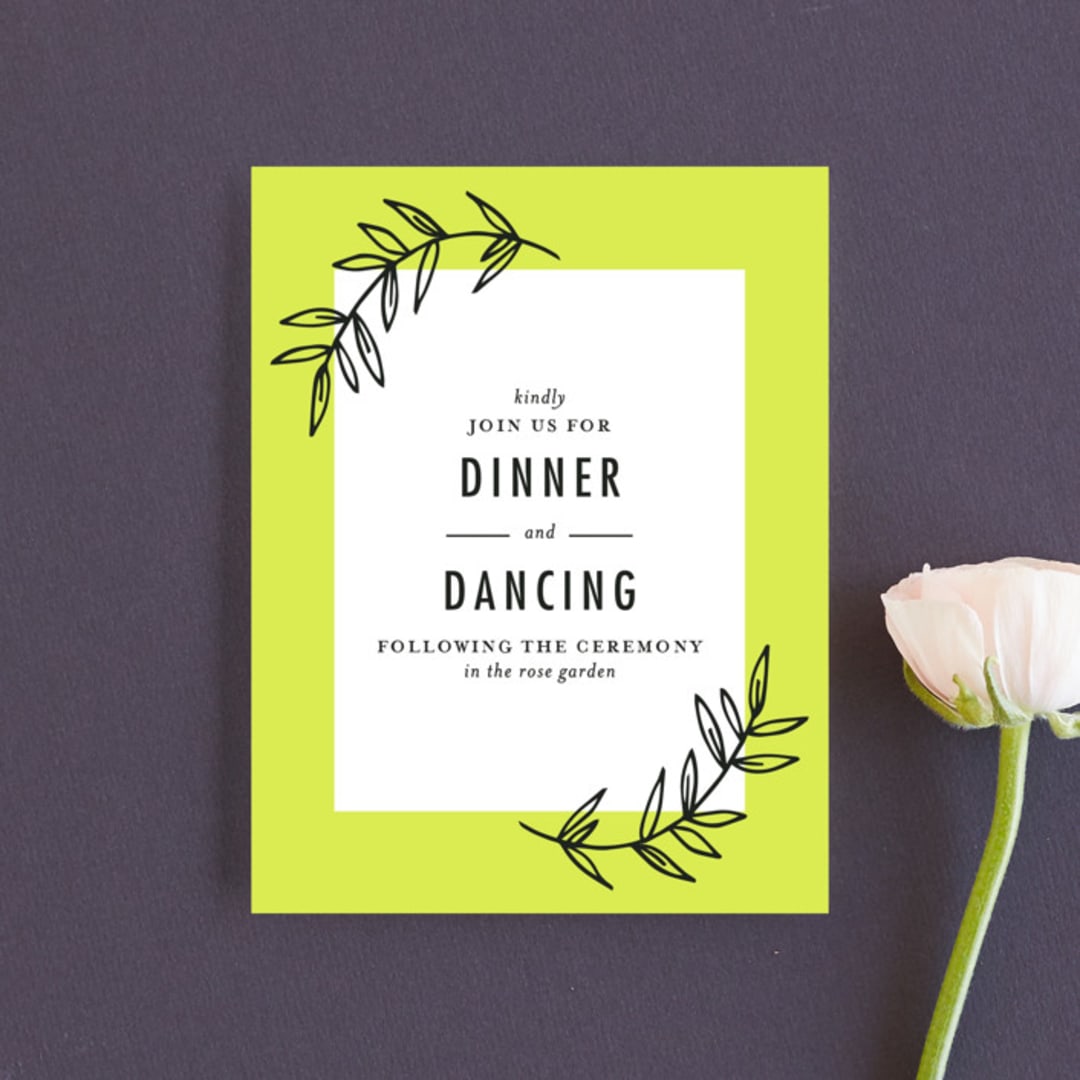 "minimally chic" - Reception Cards in Lemon by lena barakat - Front