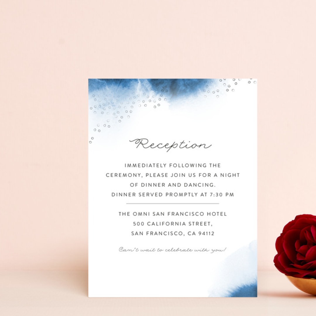 "Watercolor Dots" - Reception Cards in Agate by Maria Hilas-Louie - Front