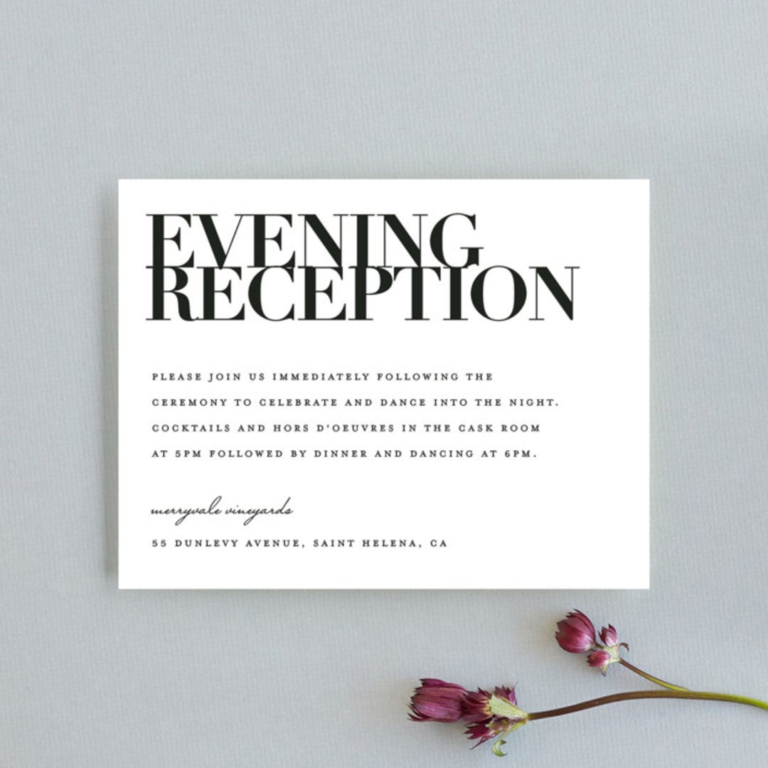 "The Minimalist" - Reception Cards in Pearl by Kelly Schmidt - Front