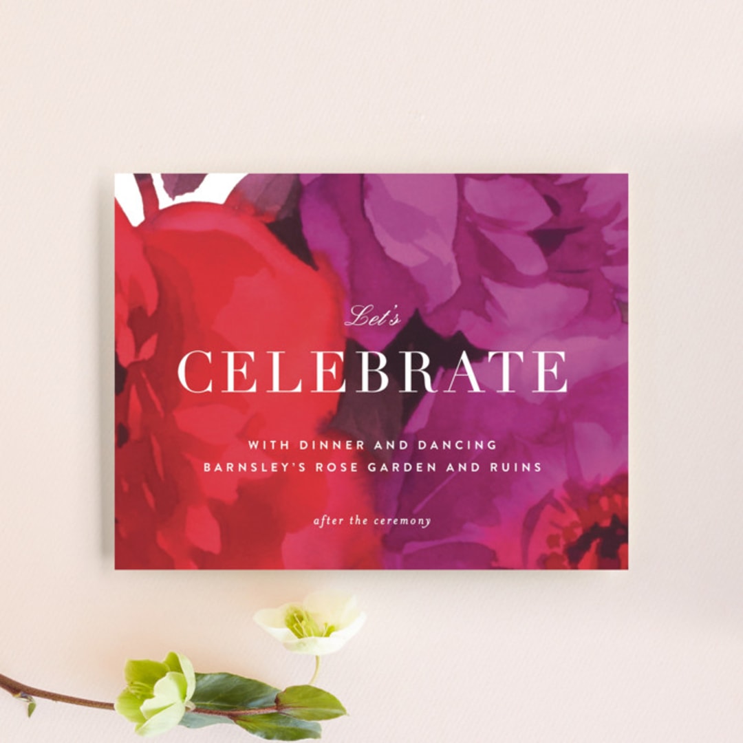 "Centifolia Rose" - Reception Cards in Velvet by kelli hall - Front