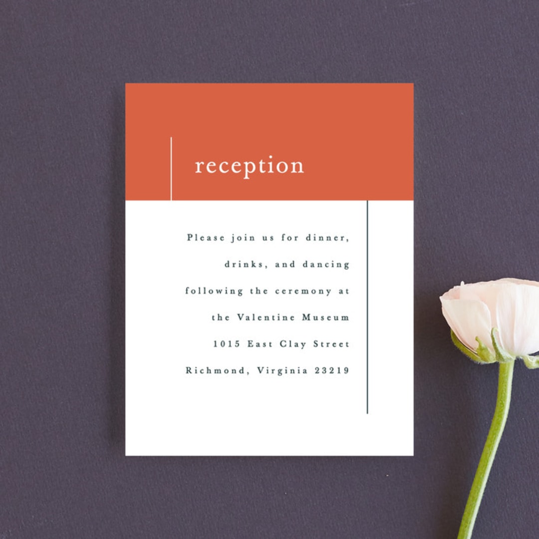 "Evermore" - Reception Cards in Harvest by Carly Reed Walker - Front