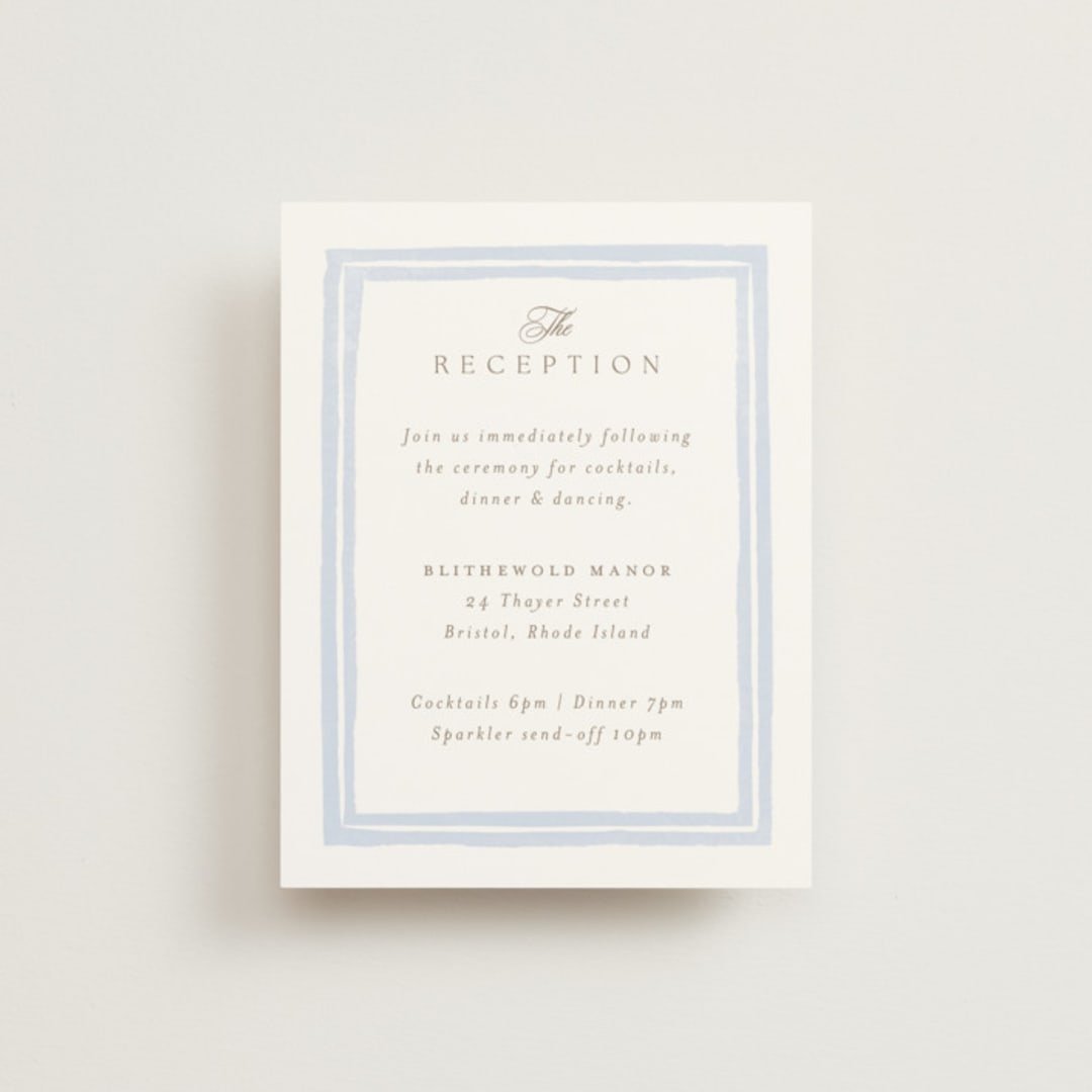 "Bristol" - Reception Cards in Aqua by Jennifer Wick - Front