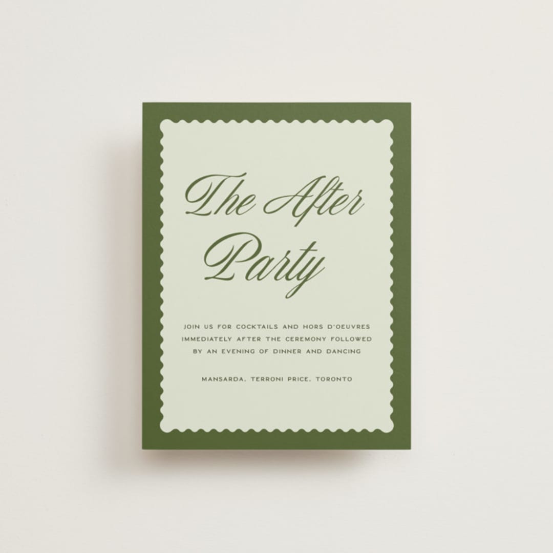 "Swoon" - Reception Cards in Lemongrass by Sam Dubeau - Front