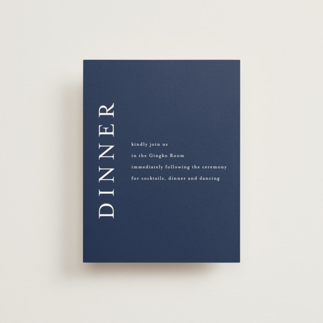 "brushstrokes in bloom" - Reception Cards in Indigo by Angela Marzuki - Front