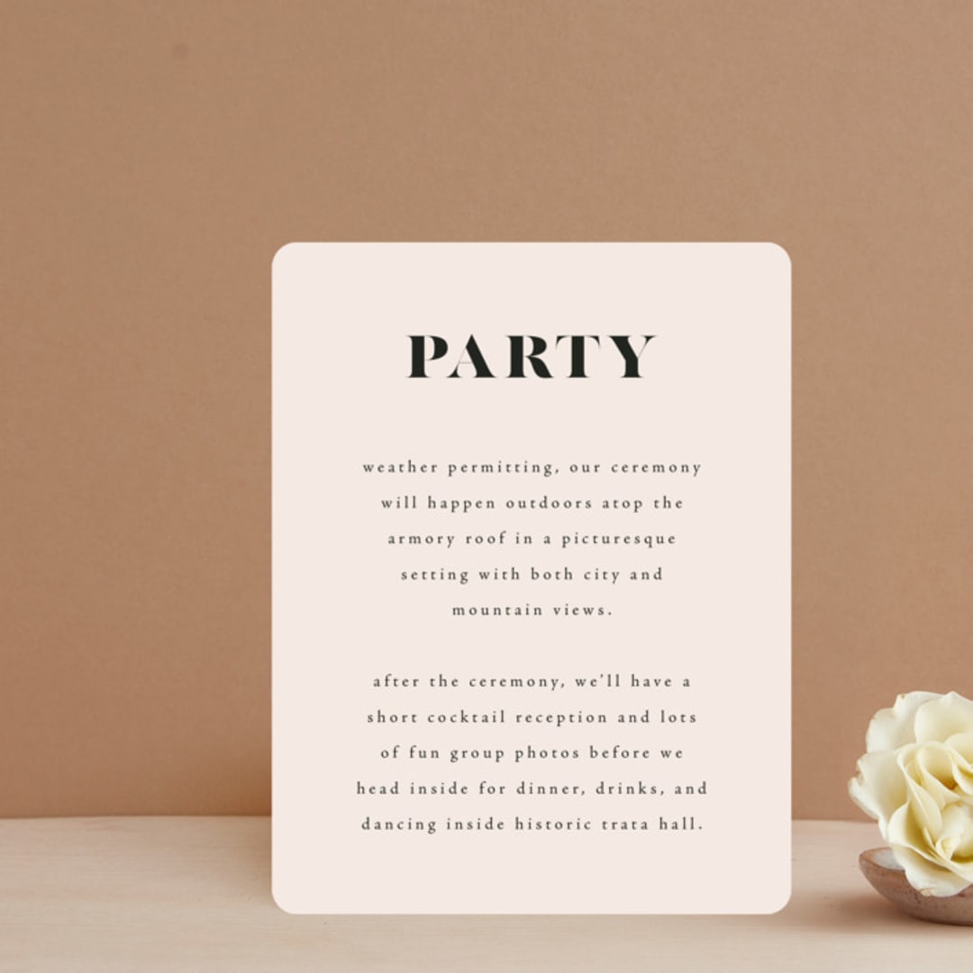 "Finally" - Reception Cards in Ivory by Up Up Creative - Front