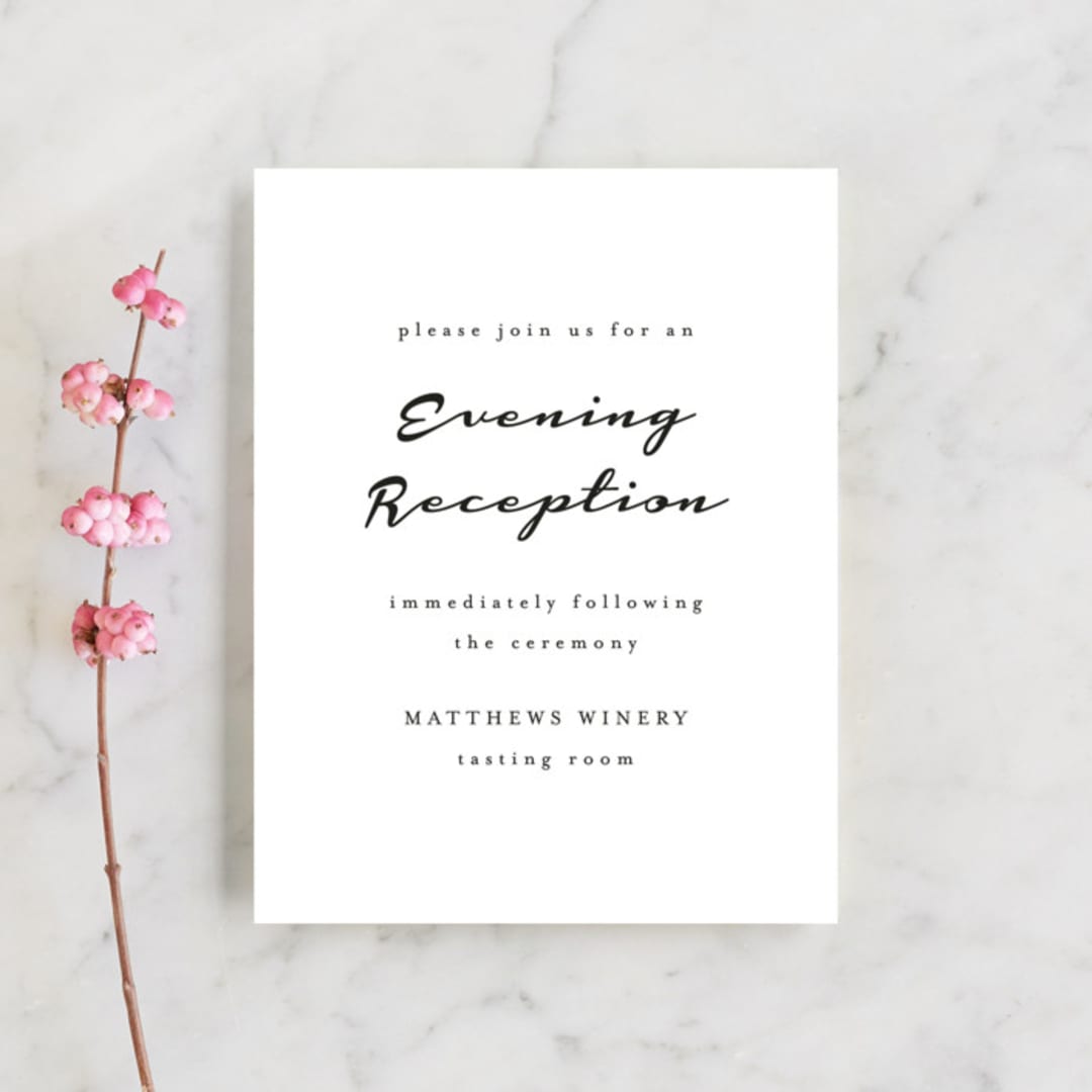 "Dressed in White" - Reception Cards in Cloud by Angela Garrick - Front