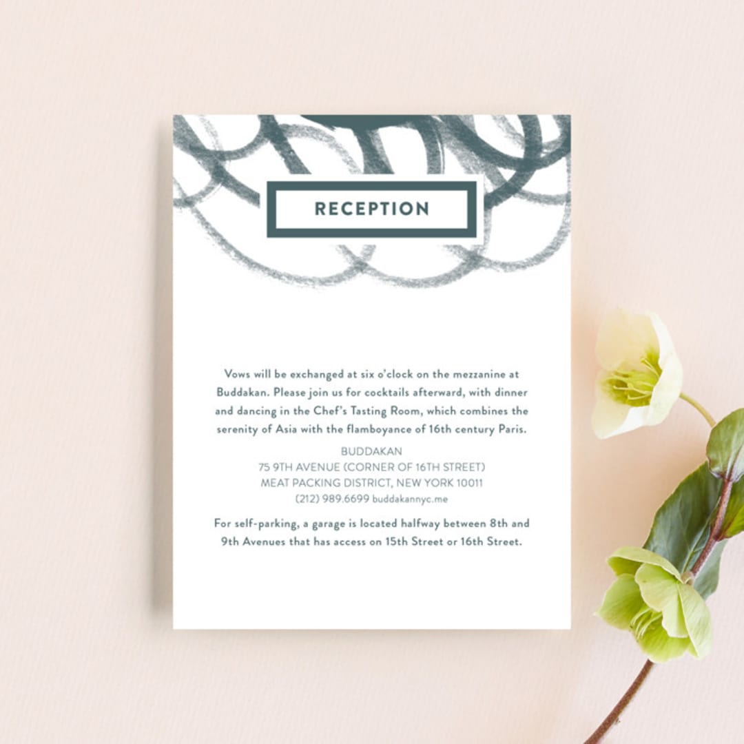 "Urban Sophisticate" - Reception Cards in Charcoal by Carol Fazio - Front