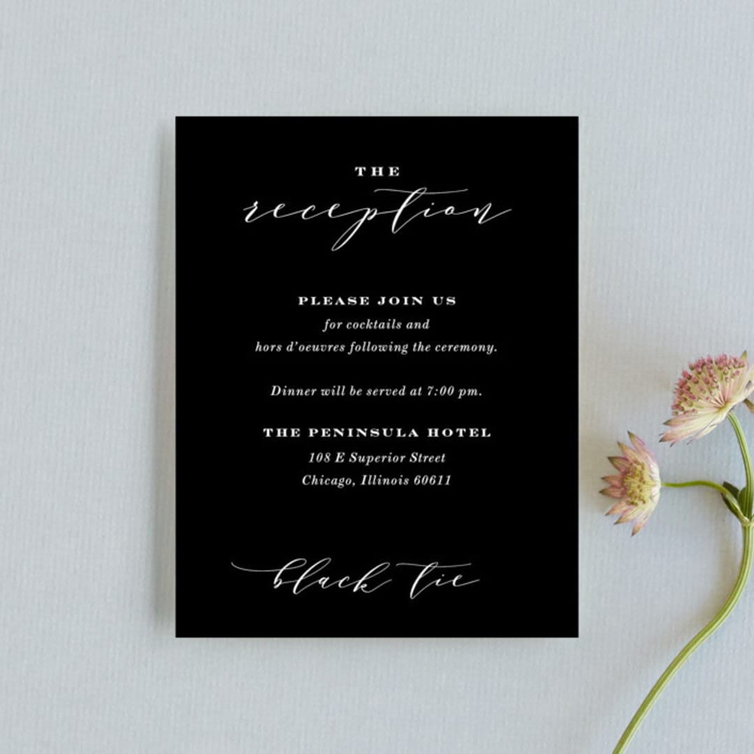 "Perspective" - Reception Cards in Noir by Kimberly FitzSimons - Front