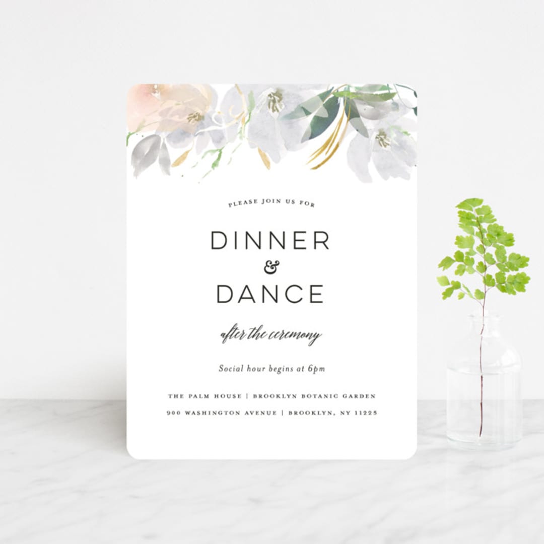 "Grande Botanique" - Reception Cards in Mist by Bonjour Paper - Front
