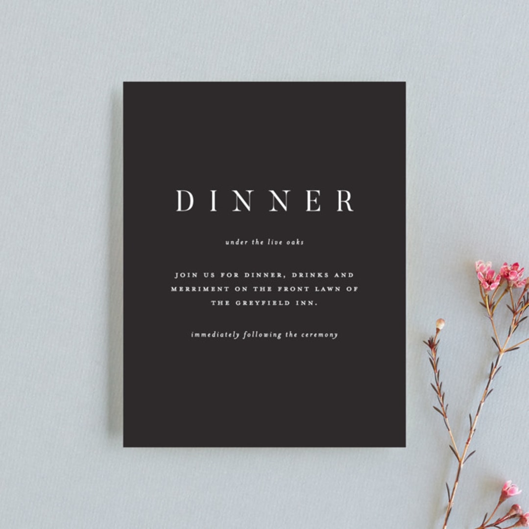 "Botanic" - Reception Cards in Midnight by kelli hall - Front