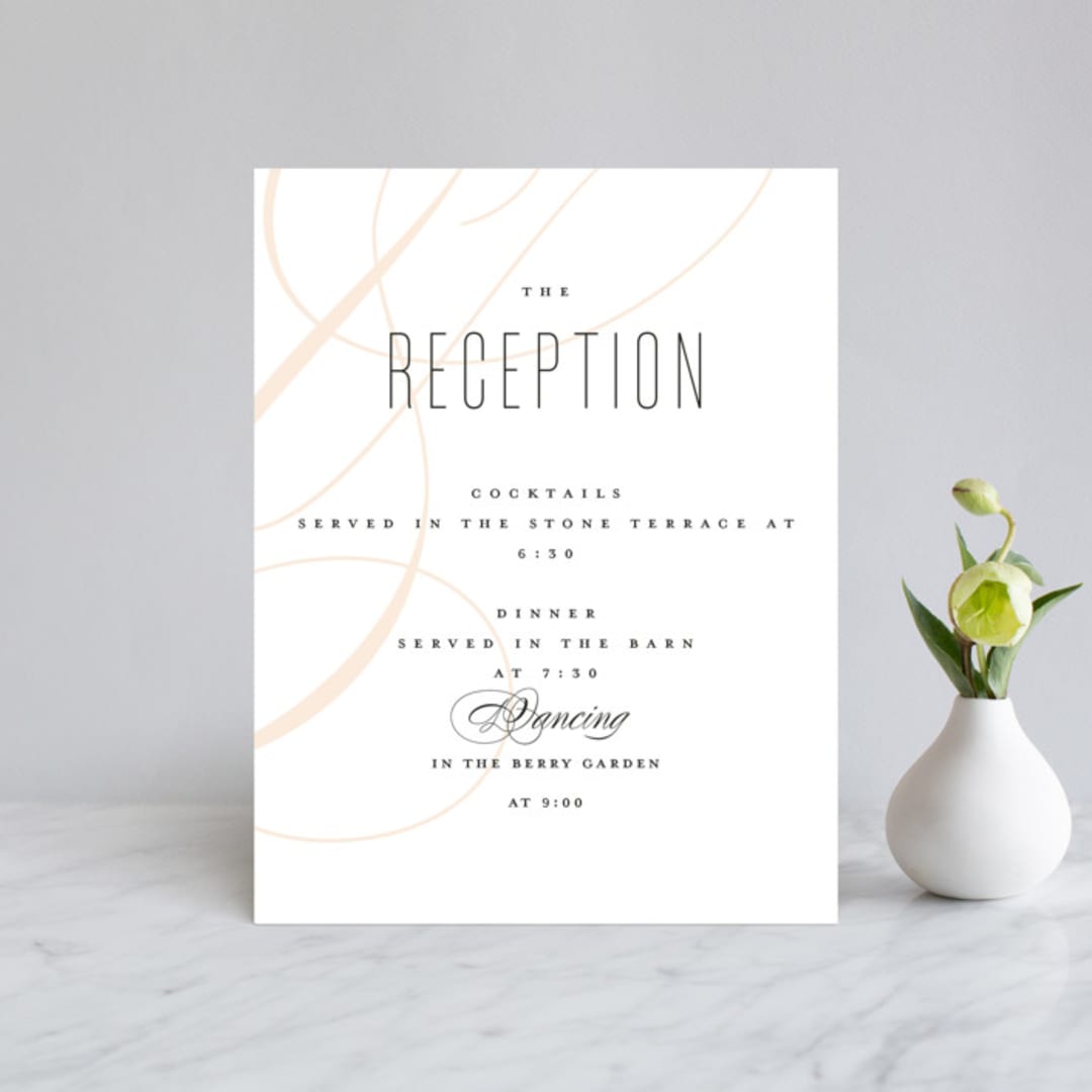 "Today & Always" - Reception Cards in Peach by Stacey Meacham - Front