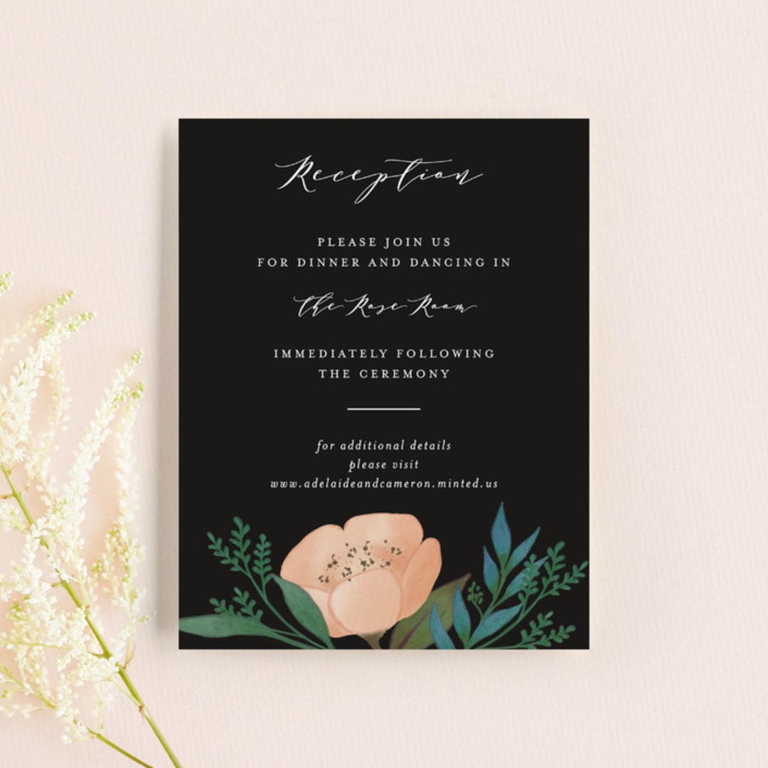 "Twilight" - Reception Cards in Coal by Lehan Veenker - Front