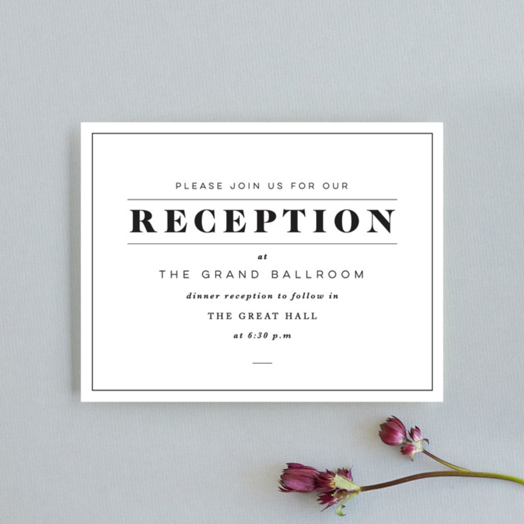 "Prelude" - Reception Cards in Vanilla by Nazia Hyder - Front