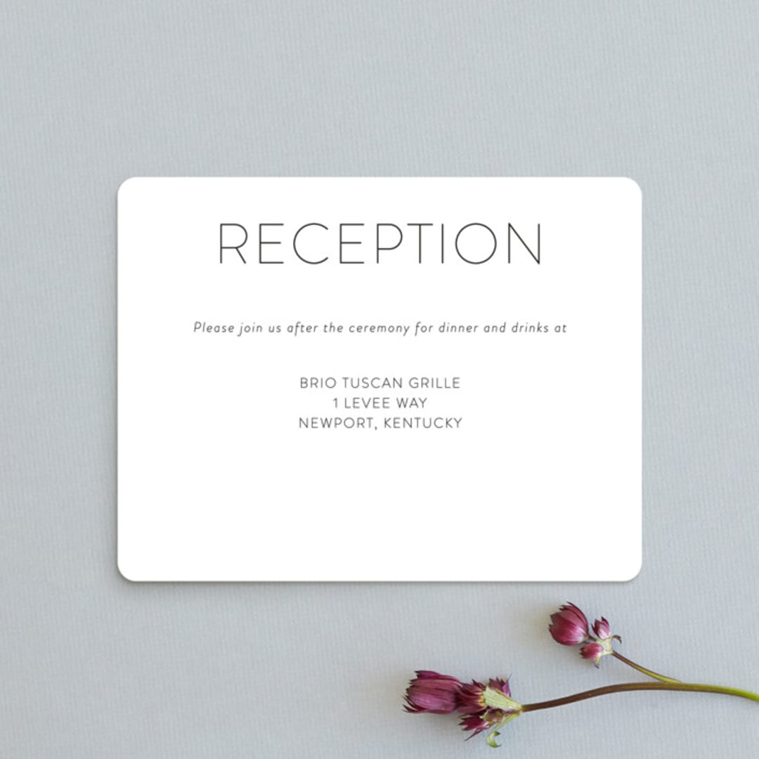"Forever And" - Reception Cards in Black Tie by Kim Dietrich Elam - Front