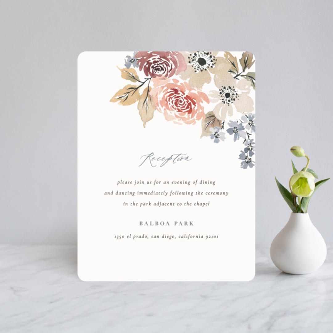 "Wildflower Garden" - Reception Cards in Meadow by Wildfield Paper Co - Front