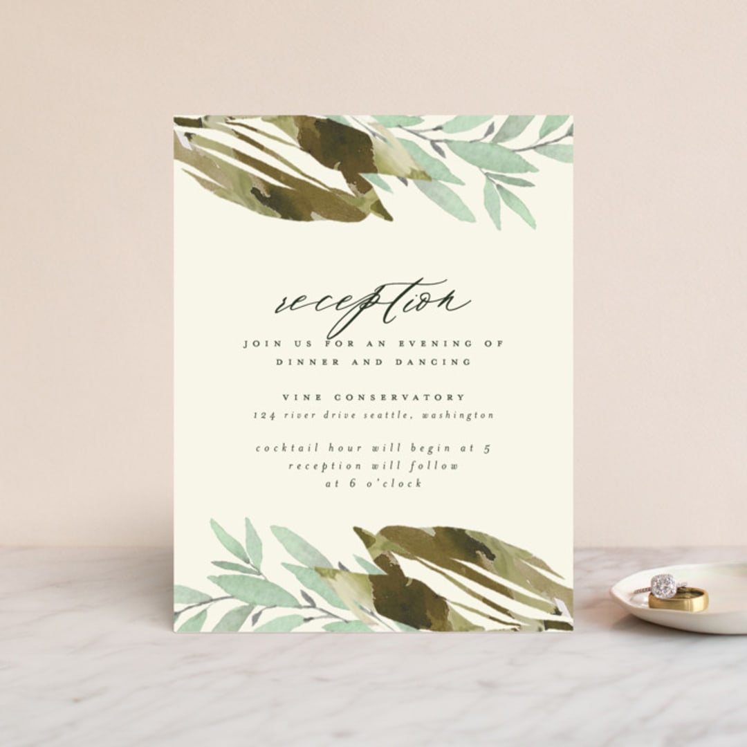 "Gardens Edge" - Reception Cards in Garden by Grace Kreinbrink - Front