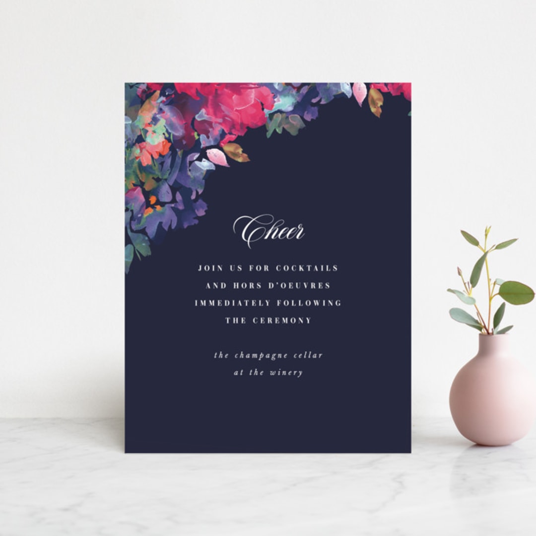 "Georgia" - Reception Cards in Navy by Lori Wemple - Front