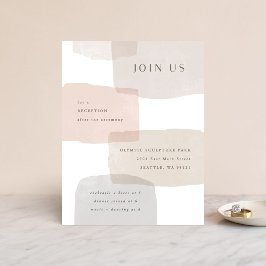 "Sculpture Garden" - Reception Cards in Desert by Hooray Creative - Front