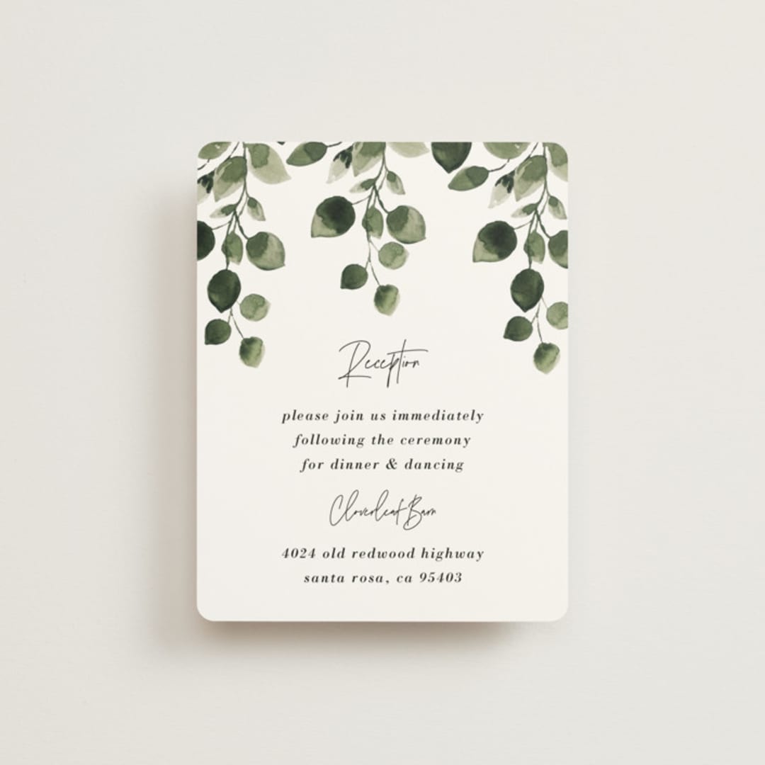 "green rush" - Reception Cards in Snow by Anupama - Front