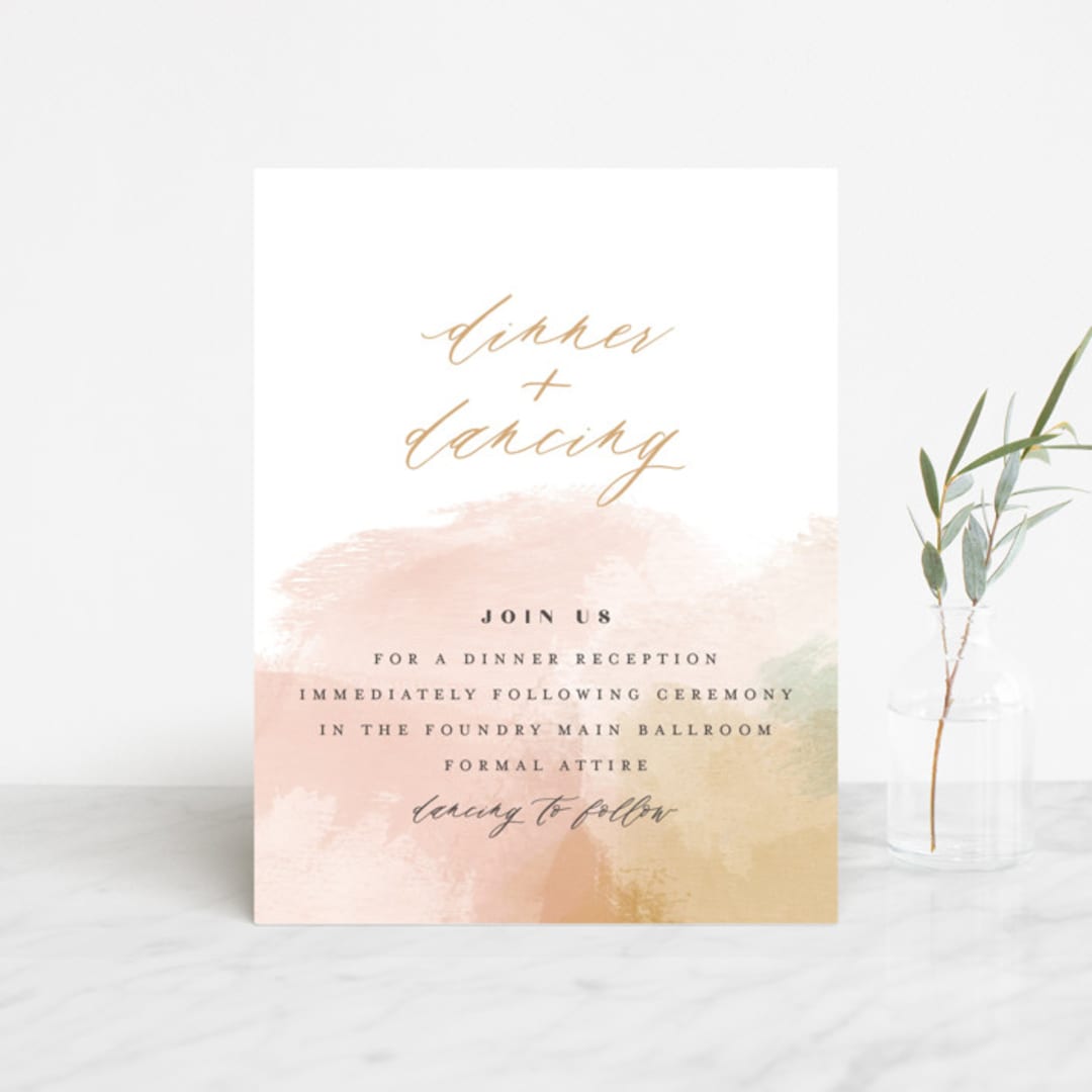 "Morning Mist" - Reception Cards in Blush by Carrie ONeal - Front