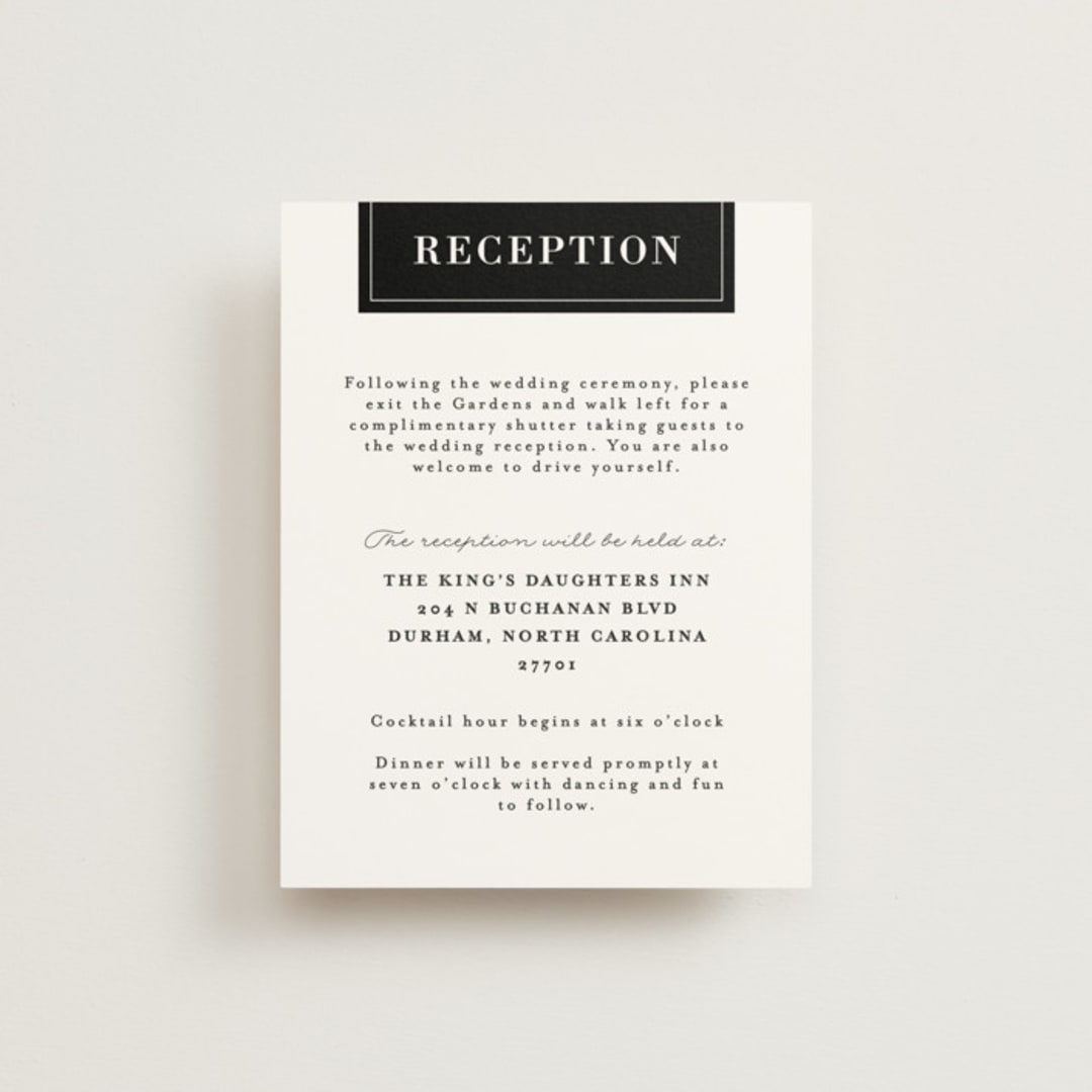 "Helena" - Reception Cards in Quartz by 2birdstone - Front