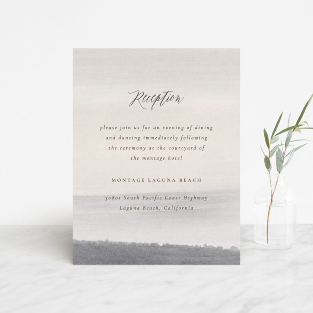 "Sunrise Waves" - Reception Cards in Ocean by Wildfield Paper Co - Front