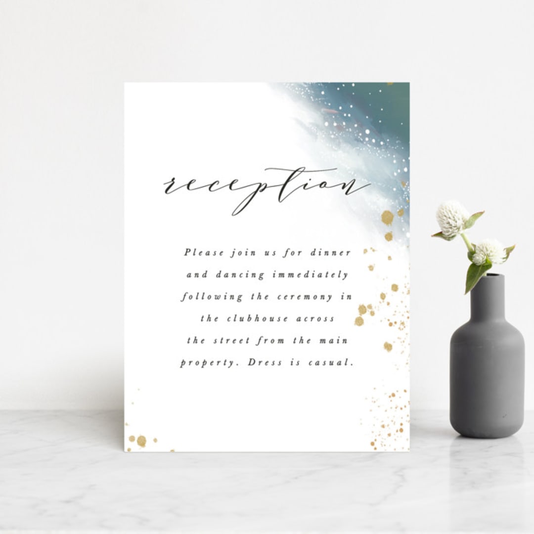 "Ethereal Dust" - Reception Cards in Topaz by Hannah Williams - Front