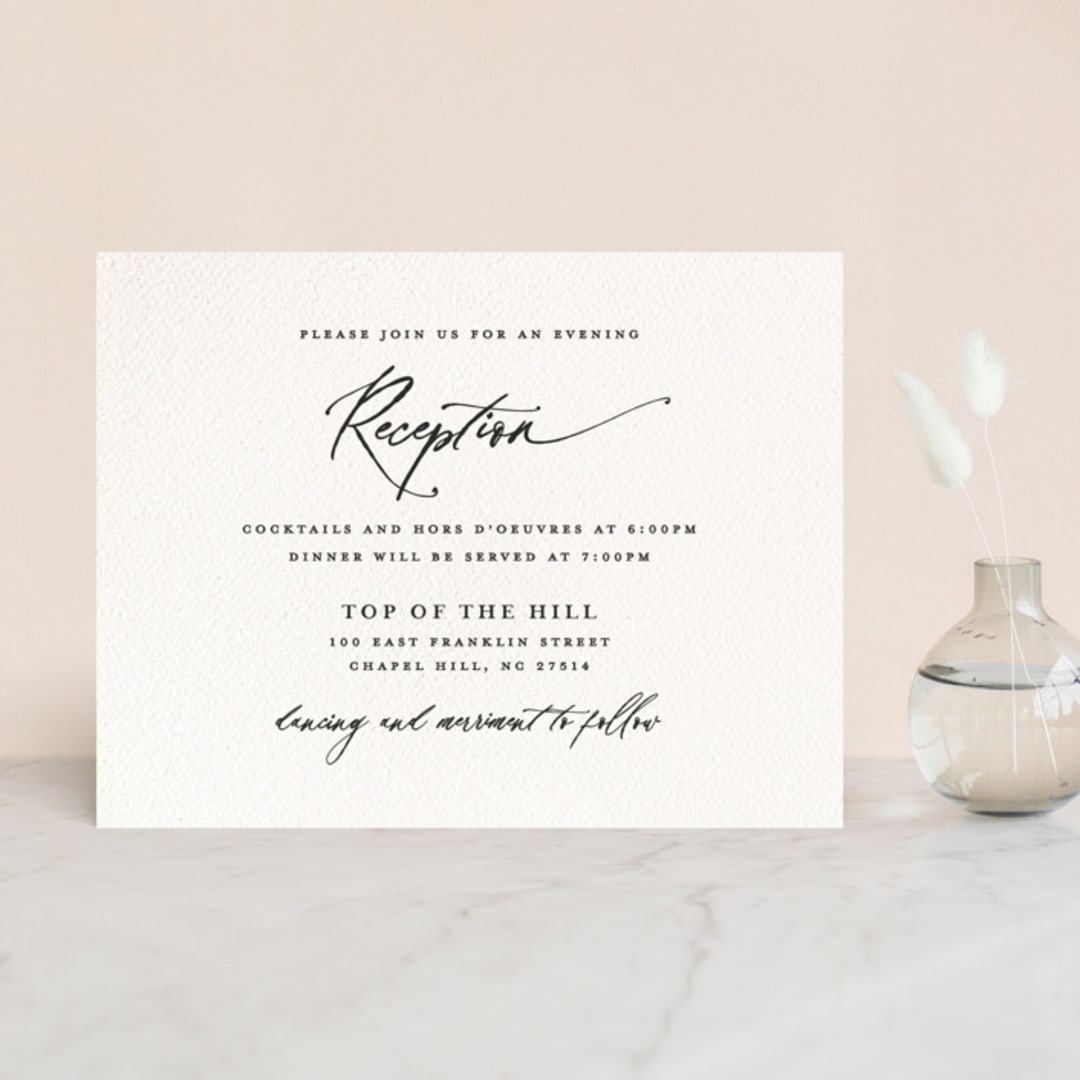 "Inky" - Reception Cards in Ink by Pink House Press - Front