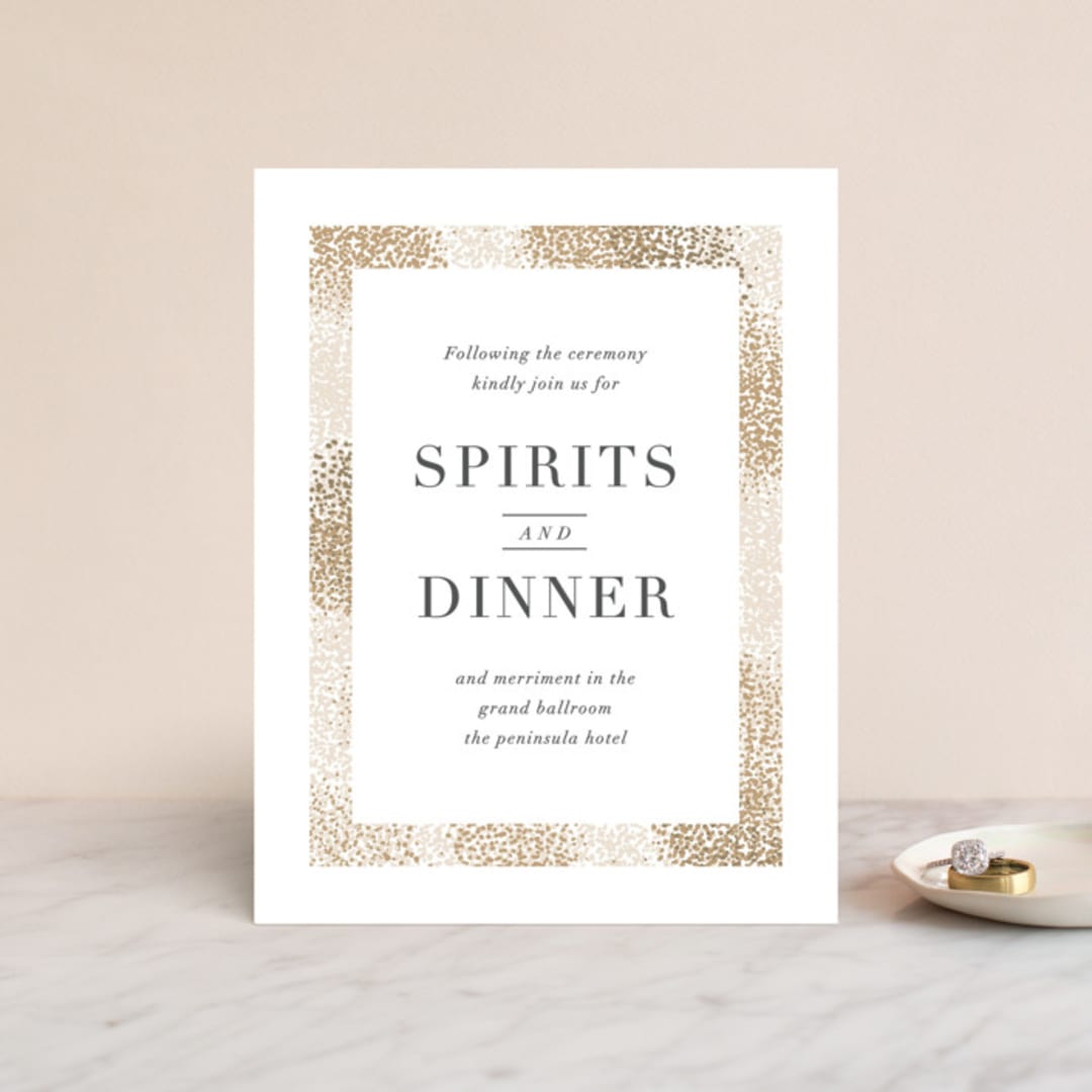 "Organic Dots" - Reception Cards in Champagne by lena barakat - Front