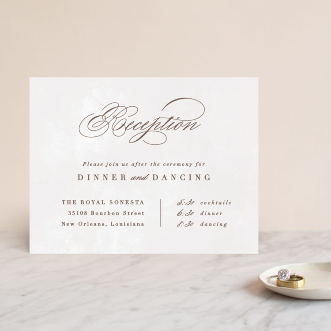 "Sonesta" - Reception Cards in Mineral by Hooray Creative - Front
