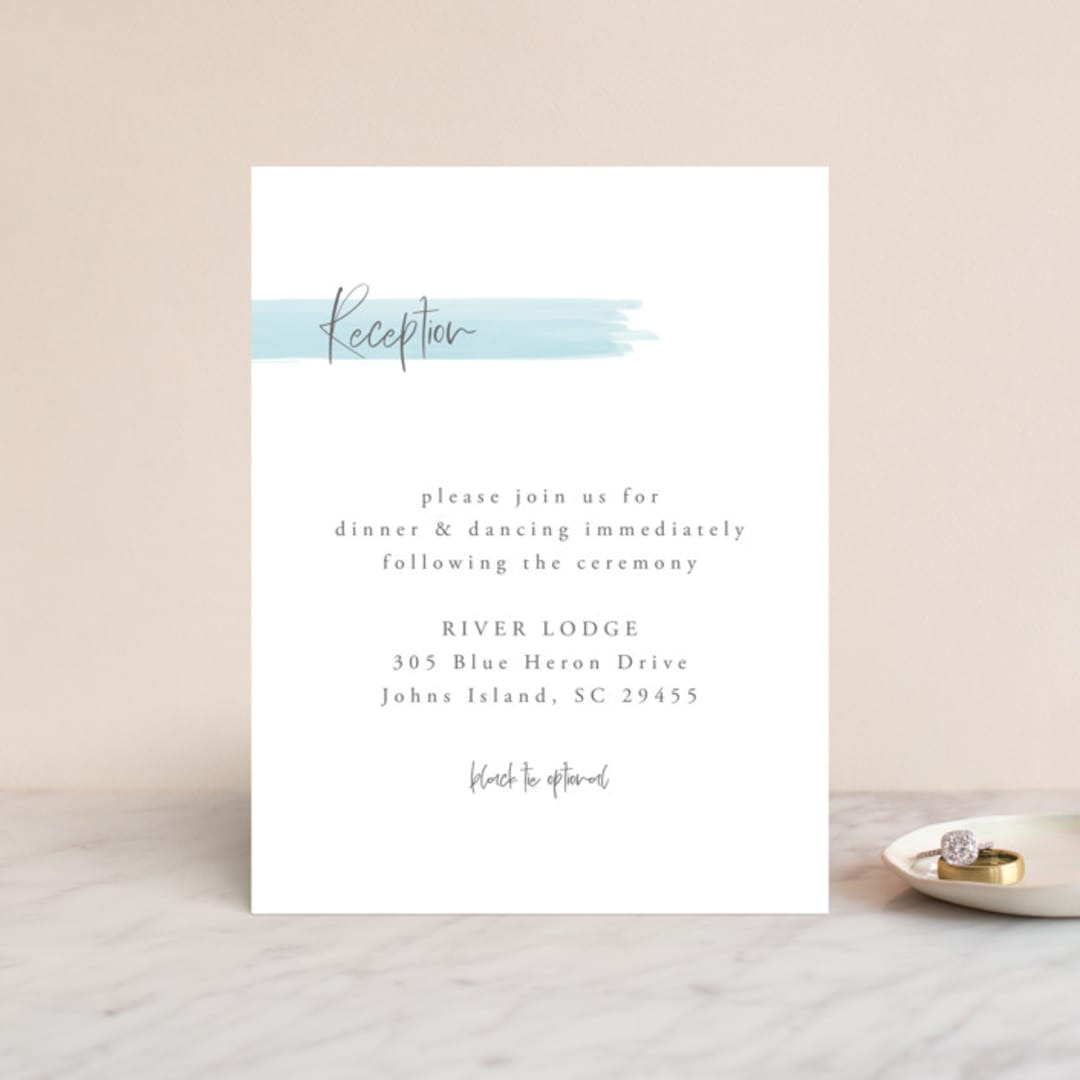 "So Delightful" - Reception Cards in Sky by Erika Firm - Front