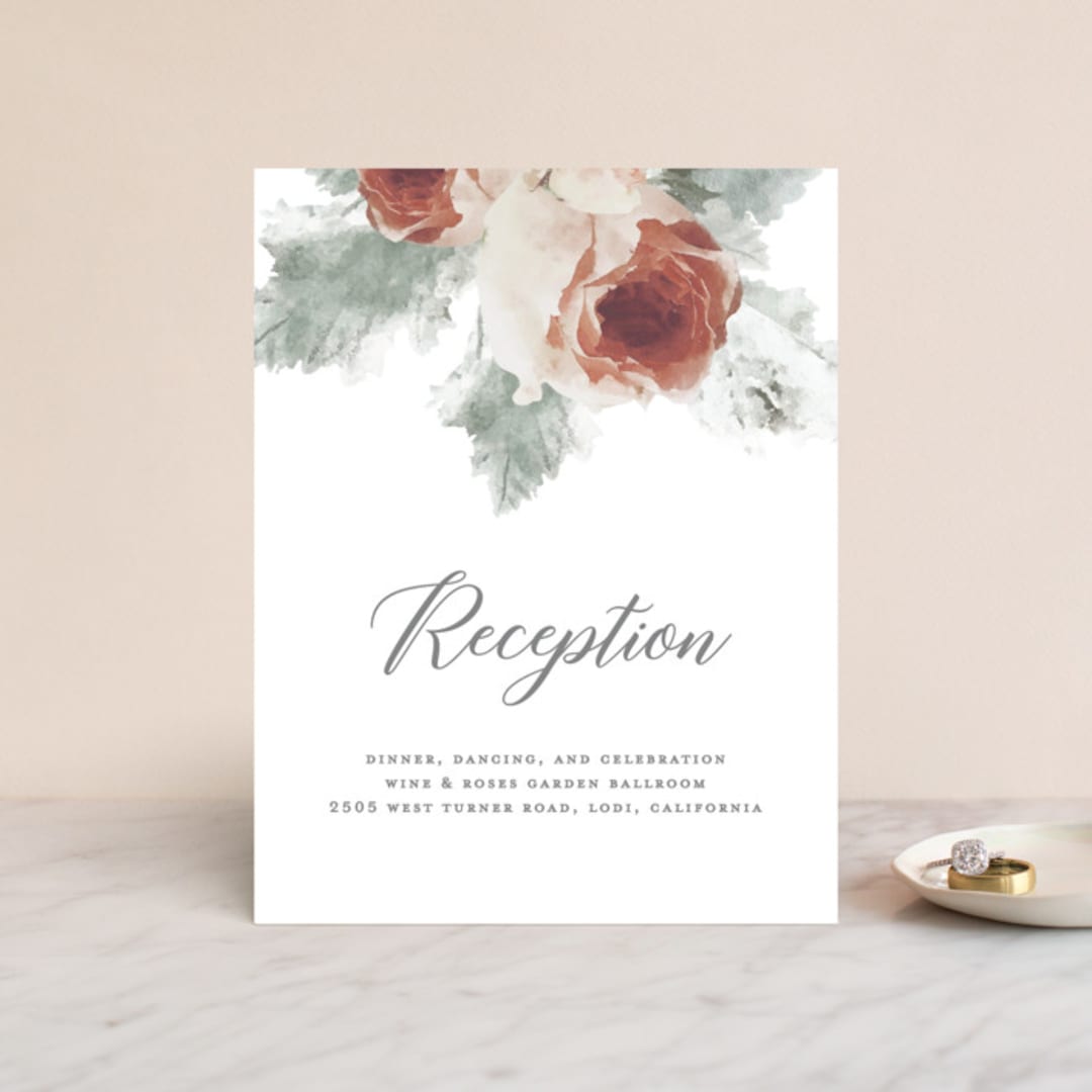 "rose drop" - Reception Cards in Rose by Cass Imagines - Front
