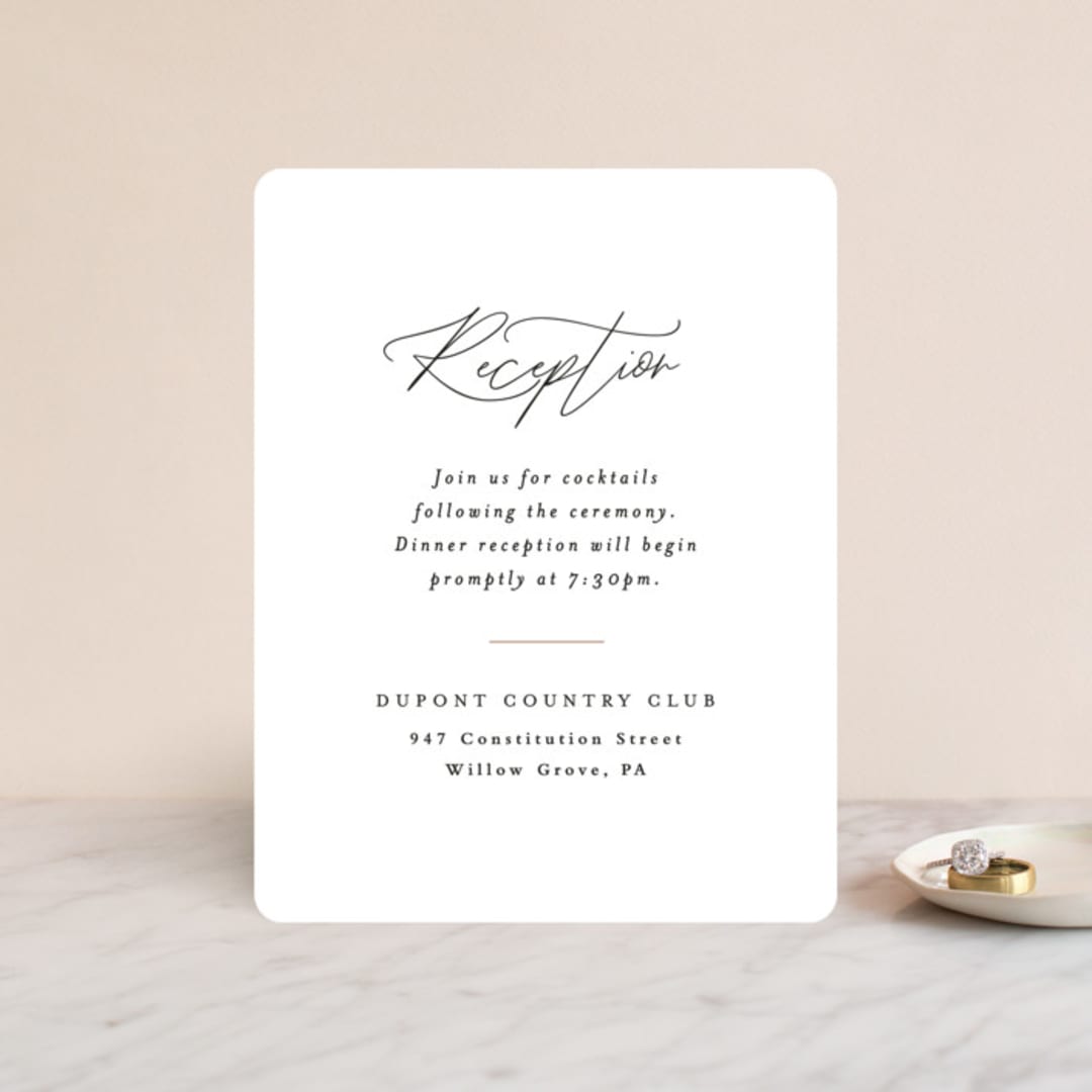 "Tallulah" - Reception Cards in Linen by Jennifer Wick - Front