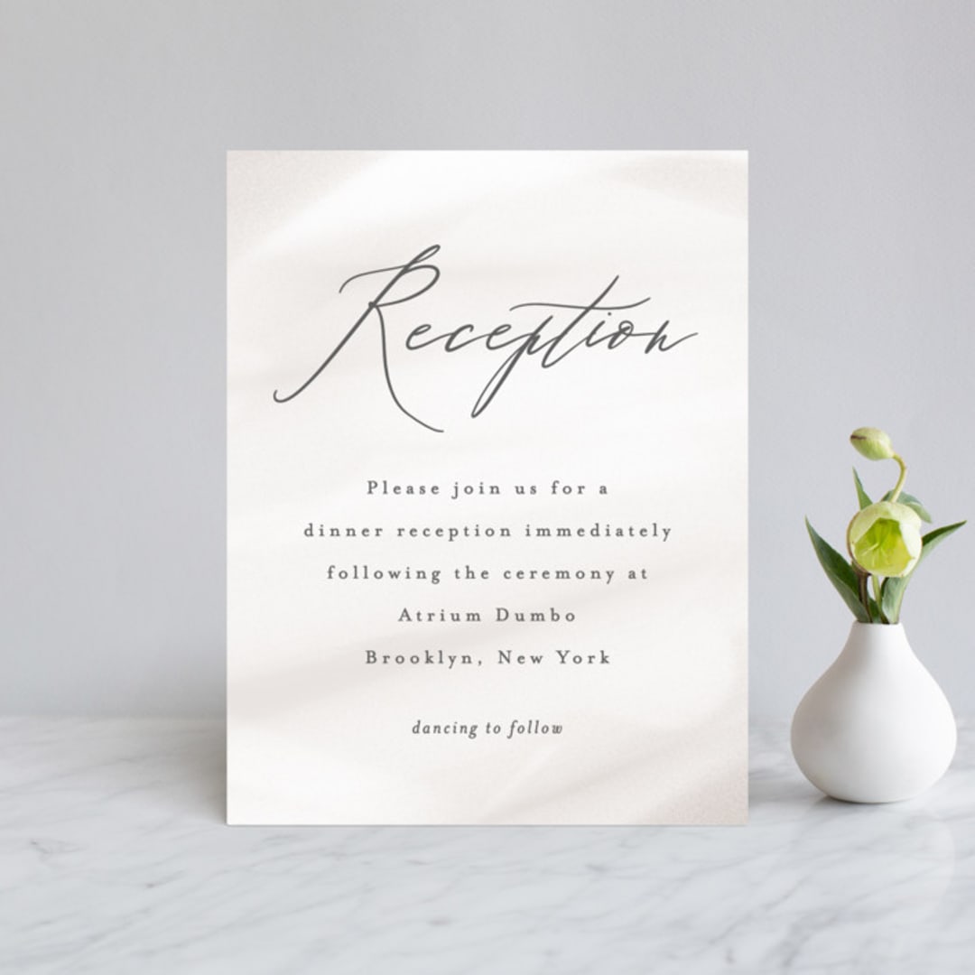 "Overjoyed" - Reception Cards in Taupe by Ana Sharpe - Front
