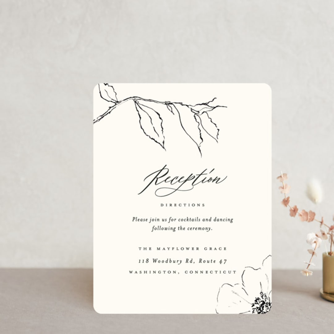 "Elysium" - Reception Cards in Linen by Design Lotus - Front