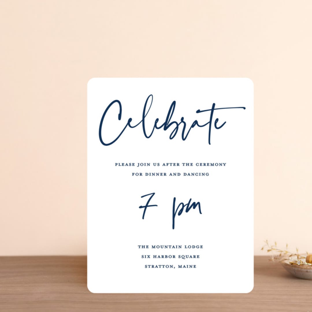 "Semi Formal" - Reception Cards in Navy by Kerry Doyle - Front