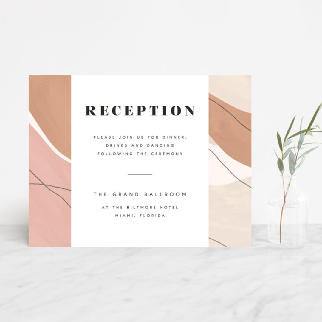 "Formation" - Reception Cards in Terracota by Olivia Goree - Front
