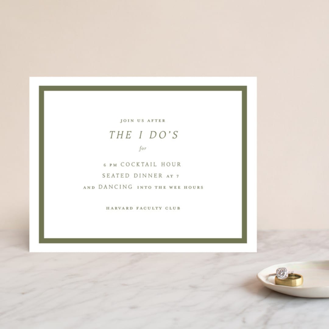 "New England" - Reception Cards in Fern by Megan Davis - Front