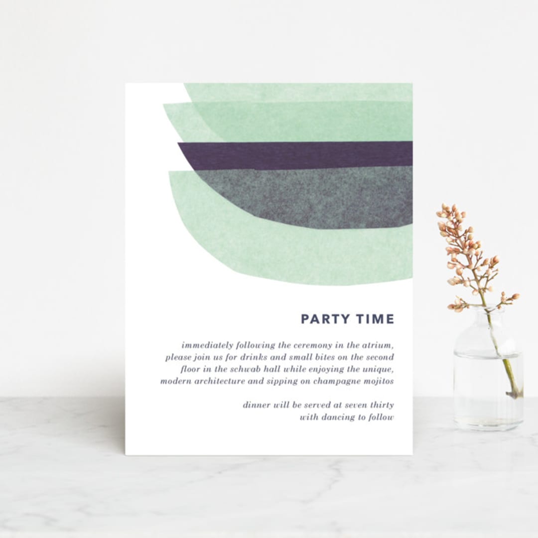 "tissue union" - Reception Cards in Cucumber by Carrie Moradi - Front